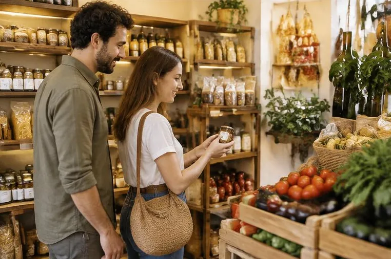 Clienti in un negozio di quartiere