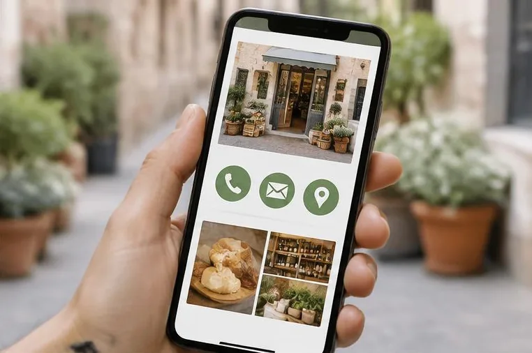 Pagina di un negozio sullo smartphone